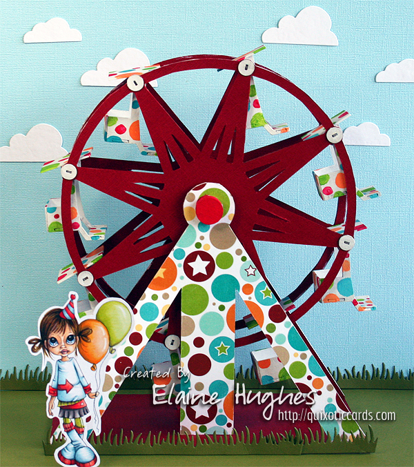 Saturated Canary stamp & Make it Crafty Ferris Wheel available at www.quixoticpaperie.co.uk