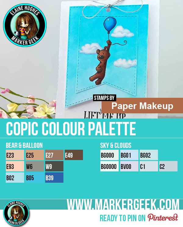 Paper Makeup Stamps - Jerry Card & Copic Marker Colour Palette - www.markergeek.com