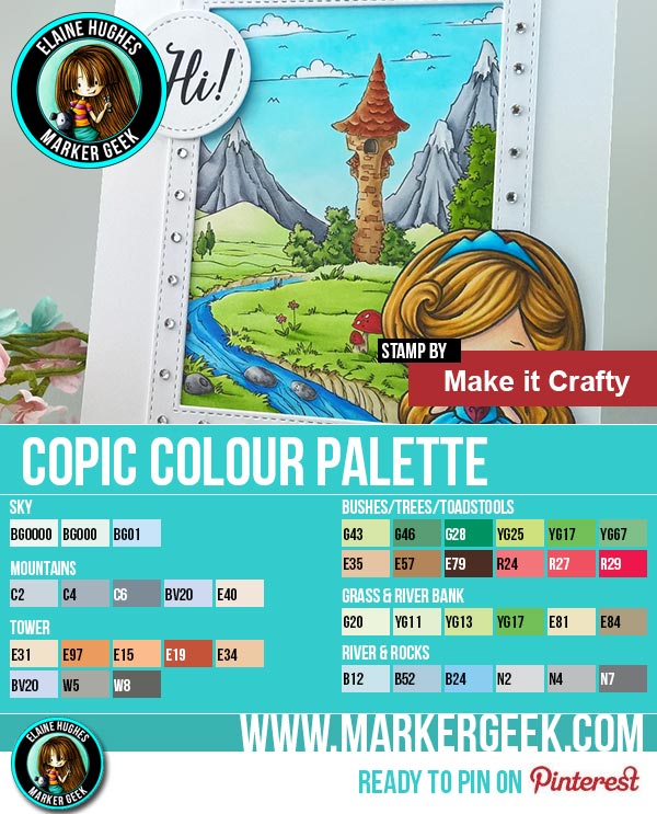 Make it Crafty Scene Card Copic Marker Colour Palette - www.markergeek.com