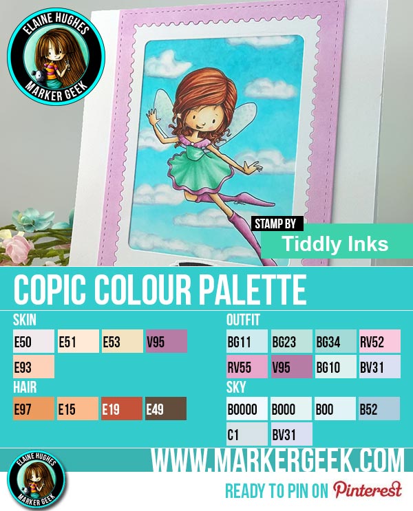 Tiddly Inks - Willow the Greeting Fairy Card & Copic Marker Palette - www.markergeek.com