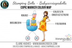 Stamping Bella - Bella 2.0 - Babycarriageabella Copic Colour Map www.markergeek.com