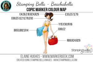 Stamping Bella - Bella 2.0 - Beachabella Copic Colour Map www.markergeek.com