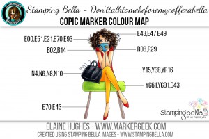 Stamping Bella - Bella 2.0 - Don'ttalktomebeforemycoffeeabella Copic Colour Map www.markergeek.com