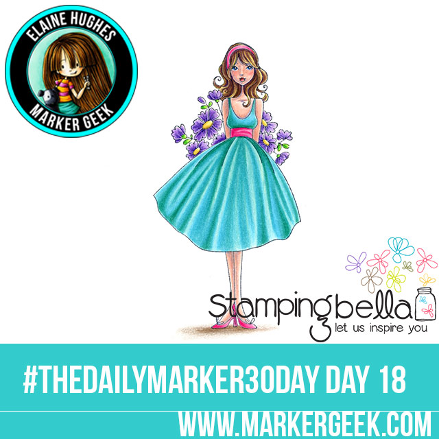 Stamping Bella Flowersbehindmybackabella coloured with Polychromos coloured pencils. Click through to read the blog post and watch a video!