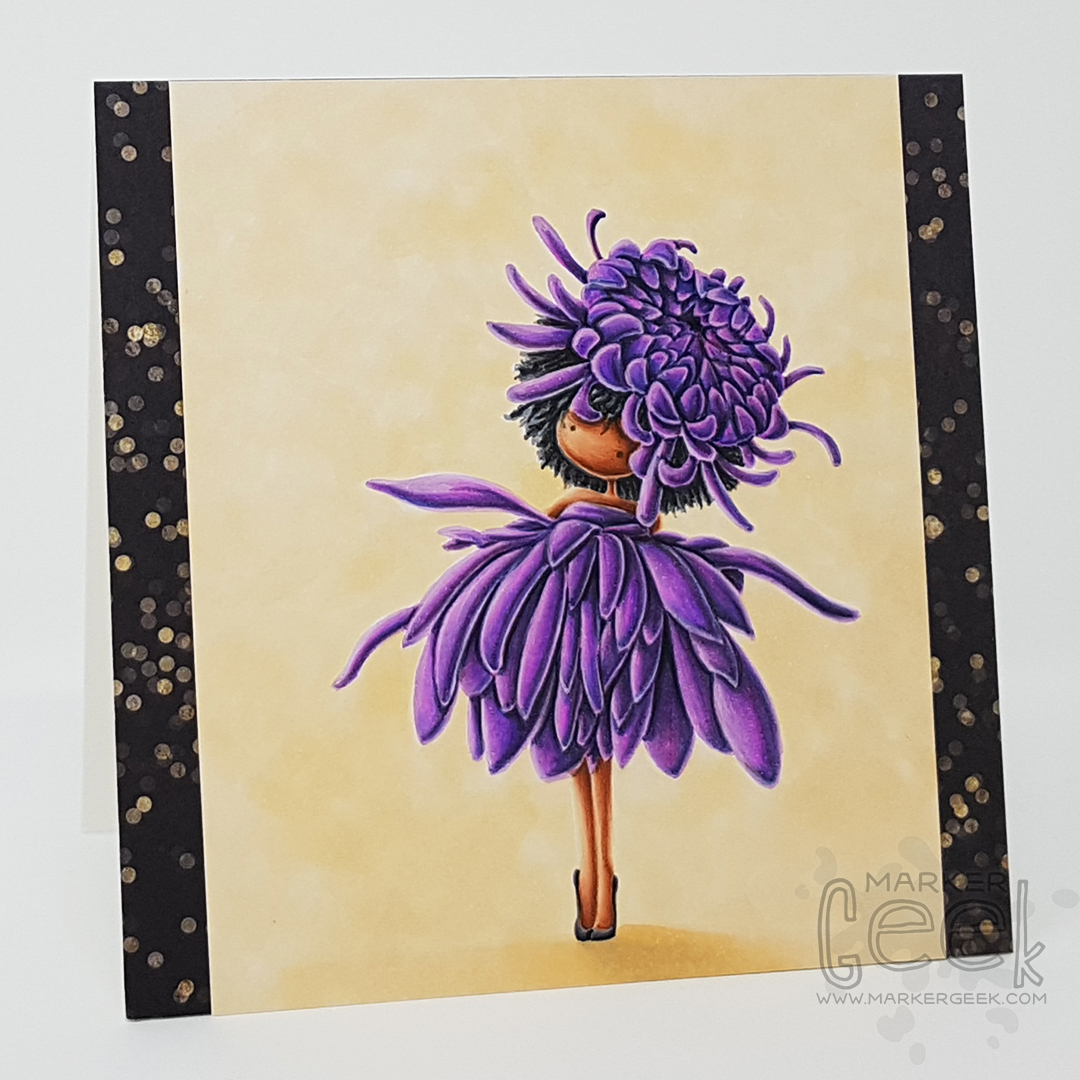 No Line Colouring Stamping Bella Garden Girl Chrysanthemum - Progress Pics & Tips