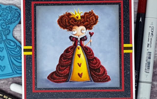 Create a Sparkly Sequin Effect with Glitter & Gel Pens feat. Stamping Bella Oddball Red Queen