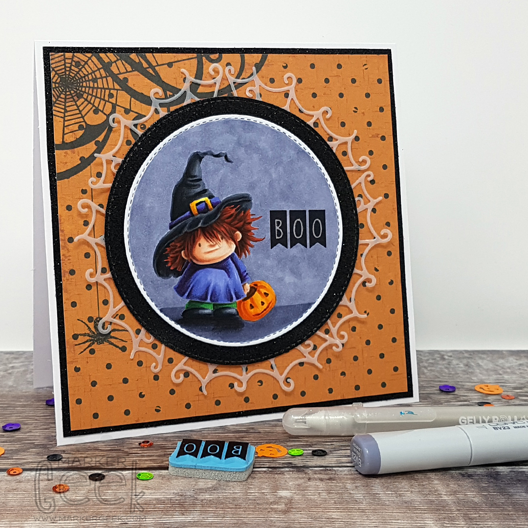 No Line Colouring Video - Featuring Stamping Bella Squidgy Witch rubber stamp & Copic Markers