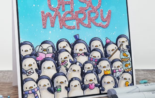 Card making and Copic Colouring Video featuring Mama Elephant The Penguin's Waddle stamp and die set.