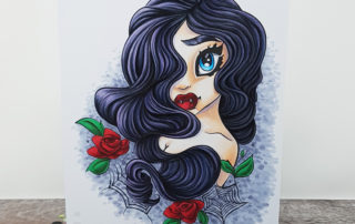 Krista Leigh Smith Vampire Girl Halloween Card - Copic Marker Colouring