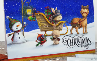 Christmas Wishes Scene Card featuring Purple Onion Designs rubber stamps by Stacey Yacula