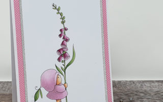 Stamping Bella Bundle Girl with a Foxglove Card & Copic Colouring Video