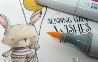 Copic Bunny Card - Purple Onion Designs Stamps
