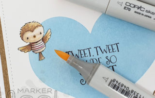 Sweet & Simple Bird Card - Purple Onion Designs Rubber Stamps