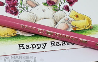 Coloured Pencil Bunny & Chicks Video & Card featuring Stamping Bella Happy Everything Bunny Wobble rubber stamp.
