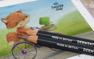 Derwent Procolour Colouring Video & Purple Onion Designs Rubber Stamp Card