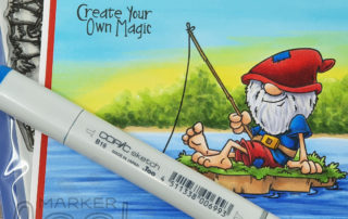 Copic River Background Video featuring Whimsy Stamps Gnome Me So Well clear stamp set