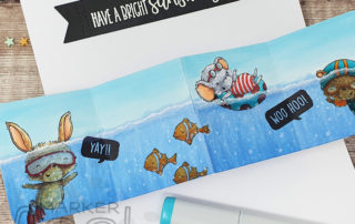 Sunshine Lake Pivot Pop Up Card - Purple Onion Designs