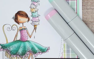 Stamping Bella Uptown Girl Isabelle Card & Copic Marker Colouring Video