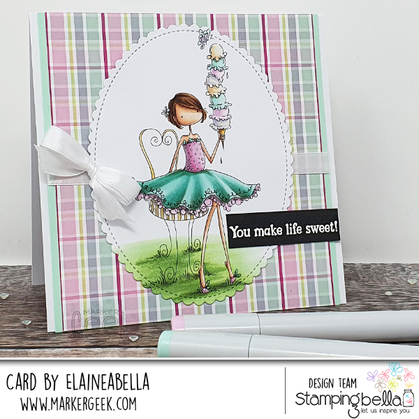 Stamping Bella Uptown Girl Isabelle Card & Copic Marker Colouring Video