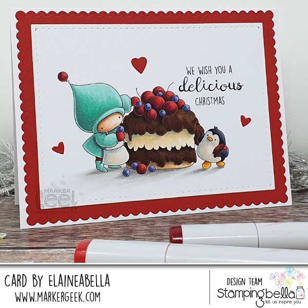 Copic Colouring Video for Stamping Bella Bundle Girl and Penguin Bake a Cake rubber stamp set