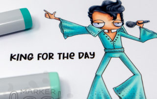 Copic marker colouring video and card inspiration featuring Stamping Bella Oddball Elvis rubber stamp set.