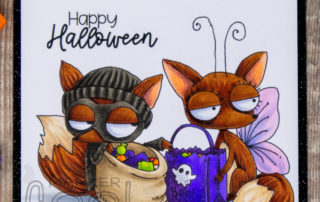 Copic marker colouring video and card inspiration featuring the Stamping Bella Sneaky Foxy stamp set.