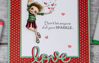 Copic marker coloured card inspiration & video featuring the Stampotique Originals Mervyn's Spread stamp.