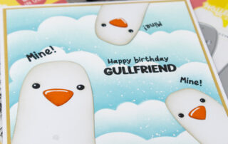 Handmade die cut and ink blended card inspiration featuring die cuts and stamps from Waffle Flower.