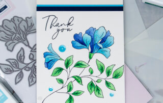 Handmade card inspiration featuring the Spellbinders Betterpress system with Pinkfresh Studio Amazing Things press plate and coordinating stencils.