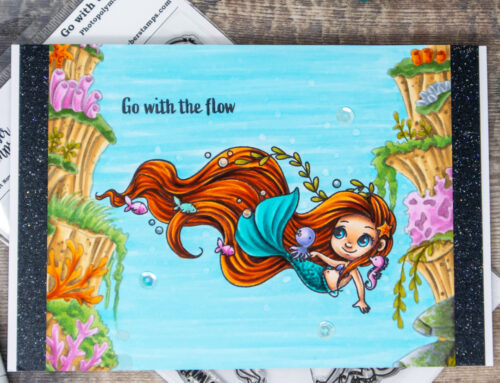 Mermaid with Flowing Hair Underwater Scene Card
