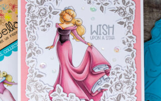 Copic marker coloured card inspiration & video featuring the Stamping Bella Uptown Girl Briar Rose rubber stamp.