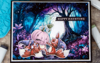 Copic marker coloured card inspiration featuring the Stamping Bella Foxy is Stuck rubber stamp.