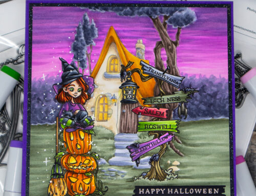 Witchy Cottage Halloween Scene Card & Copic Video