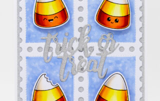 Copic marker coloured Halloween card inspiration featuring Sweet November Stamps Hang in There and Corny but Sweet stamp sets!