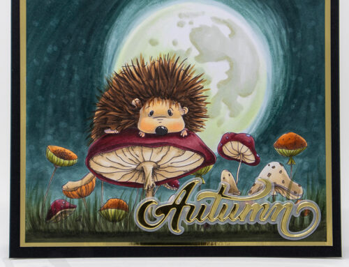 Sweet Mushroom Hedgie Scene Card & Copic Video