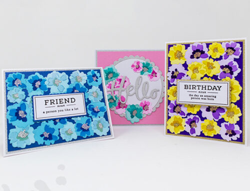 Fun Floral Die Cut & Stenciled Greetings Cards