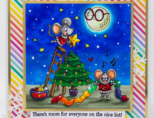 Christmas Mice Decorating the Tree Card & Copic Video