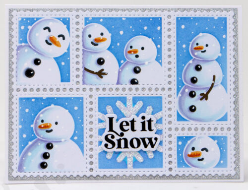 Postage Collage Snowman Christmas Card