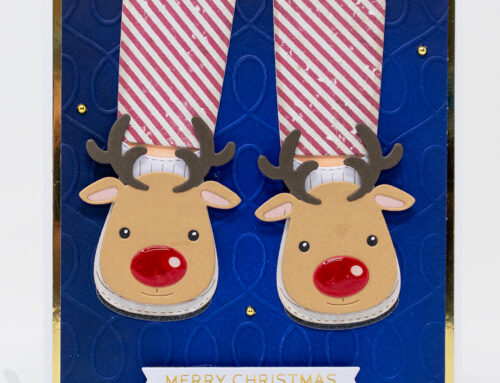 Spellbinders Cozy Toes Reindeer Christmas Card