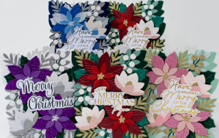 Die cut Christmas card inspiration with Concord & 9th Festive Blooms die set & other products stocked by Dies to Die For.