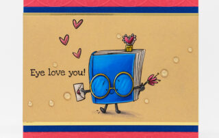 Prismacolor coloured pencil coloured card inspiration and colouring video featuring Stamping Bella Spec-Tacular Book rubber stamp!