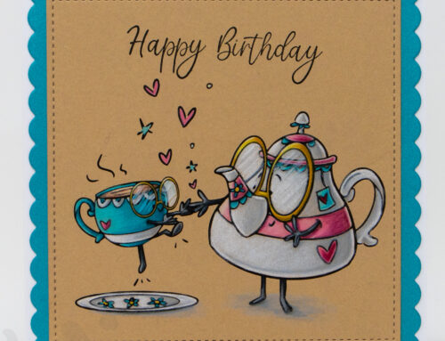 Spec-Tacular Teapot & Cup Coloured Pencil Card & Video