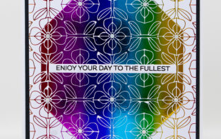 Handmade card inspiration featuring Spellbinders March 2025 Club of the Month BetterPress Plate - Quilted Memories, hot foiled using rainbow foil.