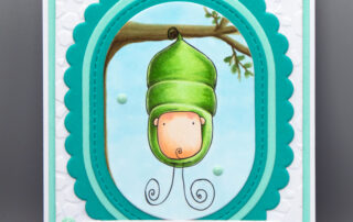 Handmade card inspiration & Copic colouring video featuring Stamping Bella Pupa Baby rubber stamp.