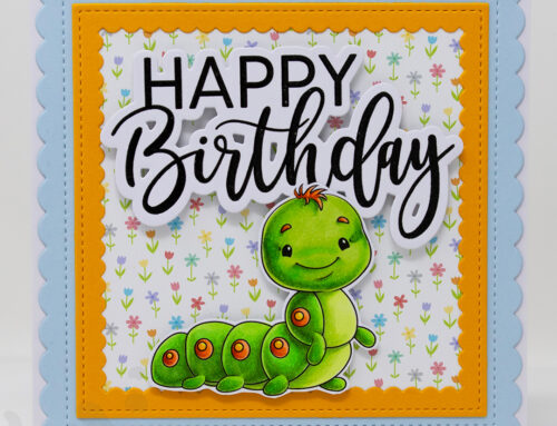 Sweet November Stamps Take Flight Caterpillar Card & Copic Video