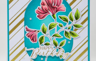 Birthday card inspiration & Altenew alcohol marker colouring video featuring Pinkfresh Studio Amazing Things clear stamp set.