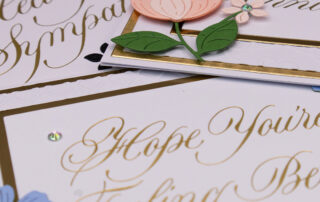 Card inspiration featuring Spellbinders Paul Antonio Copperplate Sentiments Collection Betterpress plates and other products.