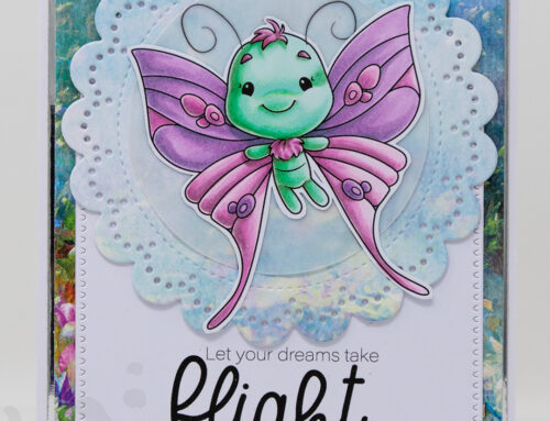 Sweet November Stamps Take Flight Butterfly Card & Copic Video
