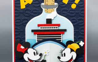 Handmade die-cut greeting card inspiration featuring Spellbinders Say Cheese Classic Mouse and La Dolce Vita die sets together with Club Kit products.