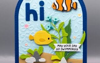 Handmade die cut scene card inspiration featuring Spellbinders August Club of the Month kit products!